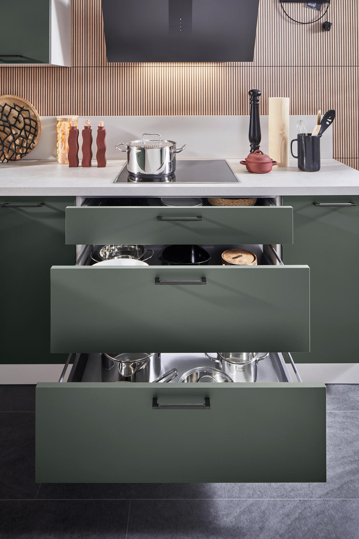 EINBAUKÜCHE 945  - Grün, Design, Holzwerkstoff - Celina