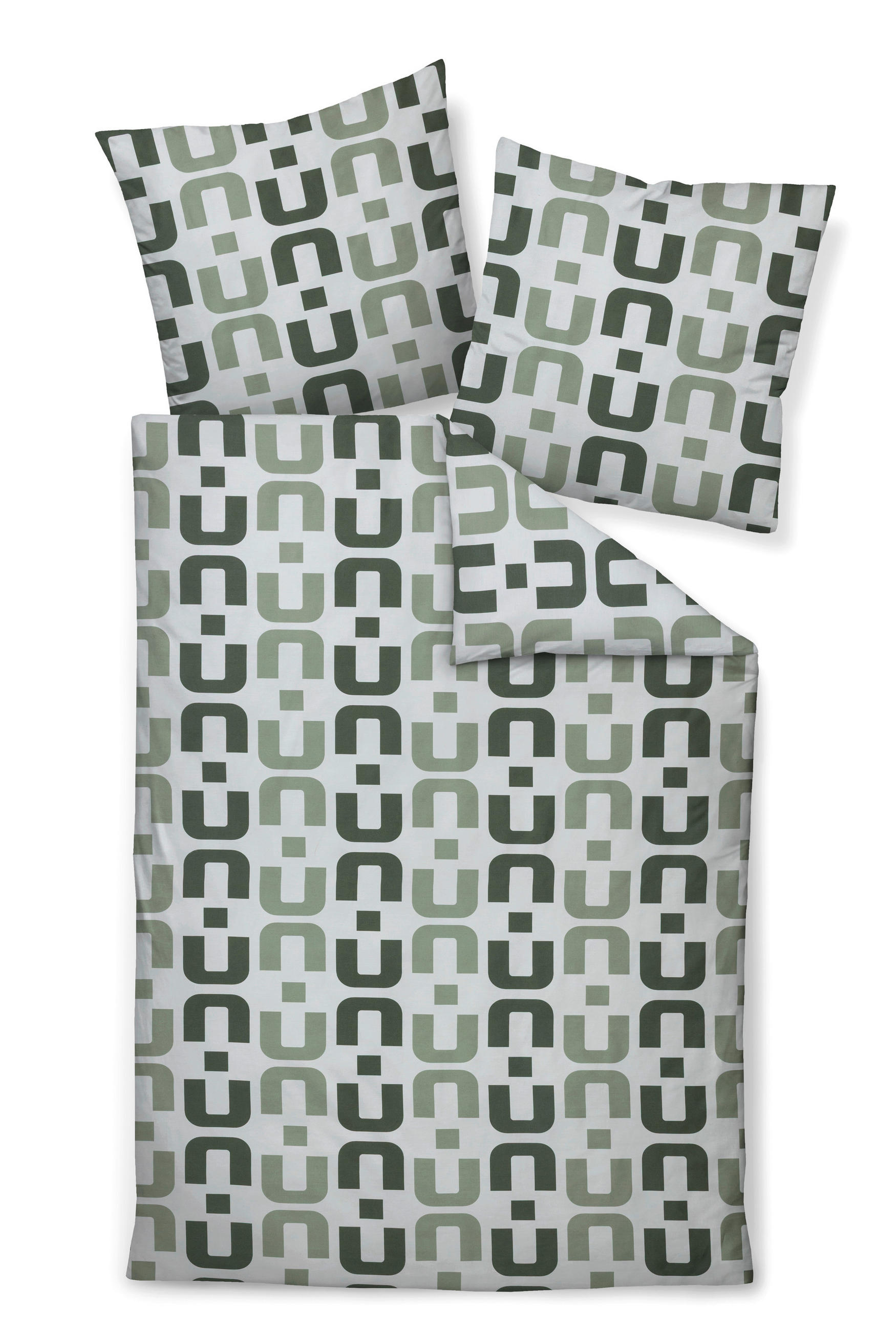 POSTELJNINA 135/200 cm mako saten žajbljevo zelena  - žajbljevo zelena, Konvencionalno, tekstil (135/200cm) - Janine