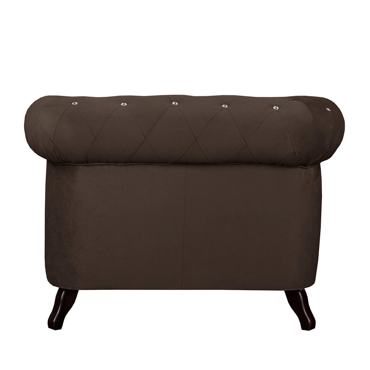 SESSEL in Velours Braun  - Braun, Design, Holz/Textil (110/82/90cm) - P & B
