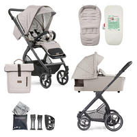 KINDERWAGENSET  FX4 Swing Set  Steingrau  - Hellgrau/Schwarz, Basics, Textil (100/55/130cm) - Gesslein