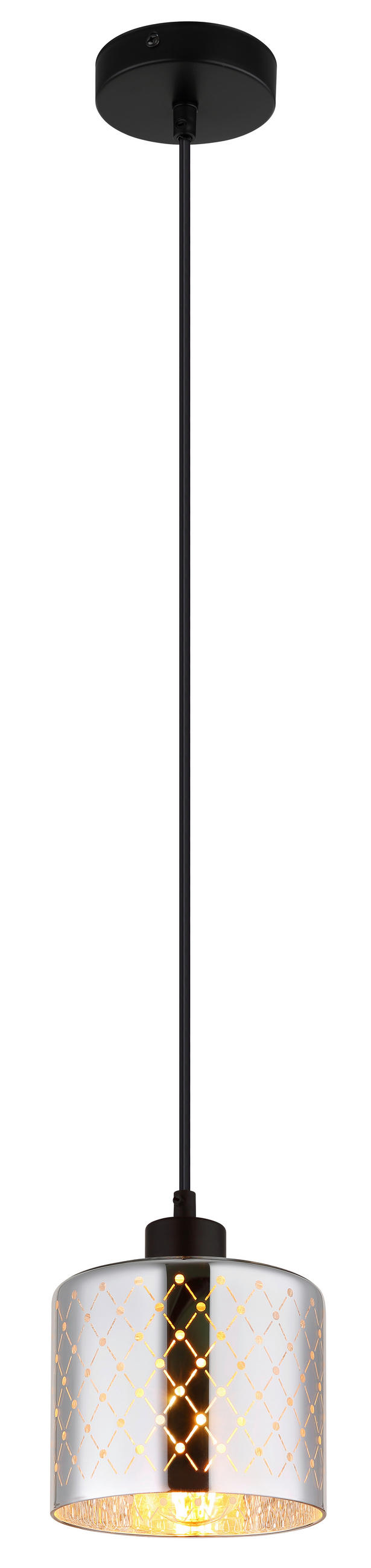 HÄNGELEUCHTE 15/120 cm  - Klar/Chromfarben, Basics, Glas/Kunststoff (15/120cm) - Globo