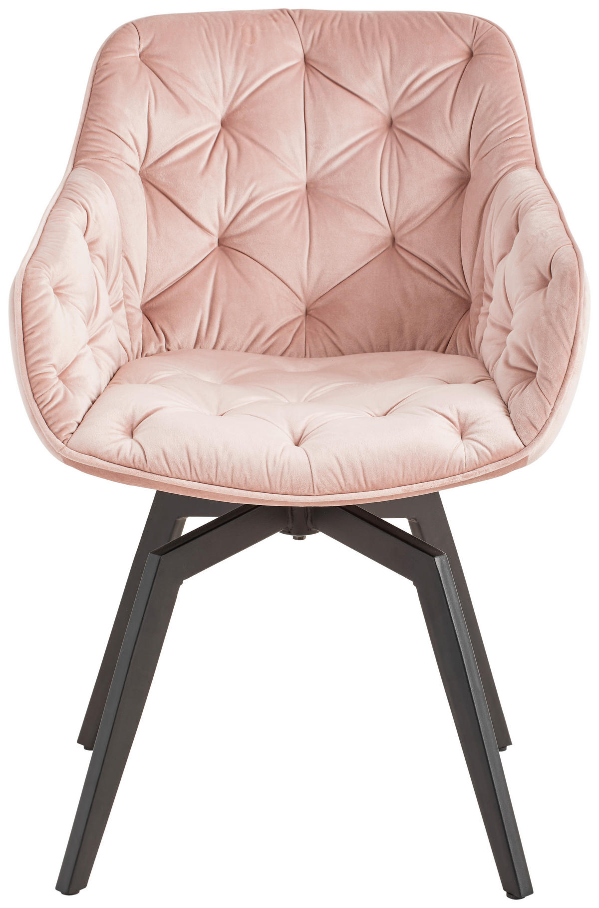 ARMLEHNSTUHL  in Eisen Samt  - Schwarz/Rosa, MODERN, Holz/Textil (58/83/63cm) - Livetastic