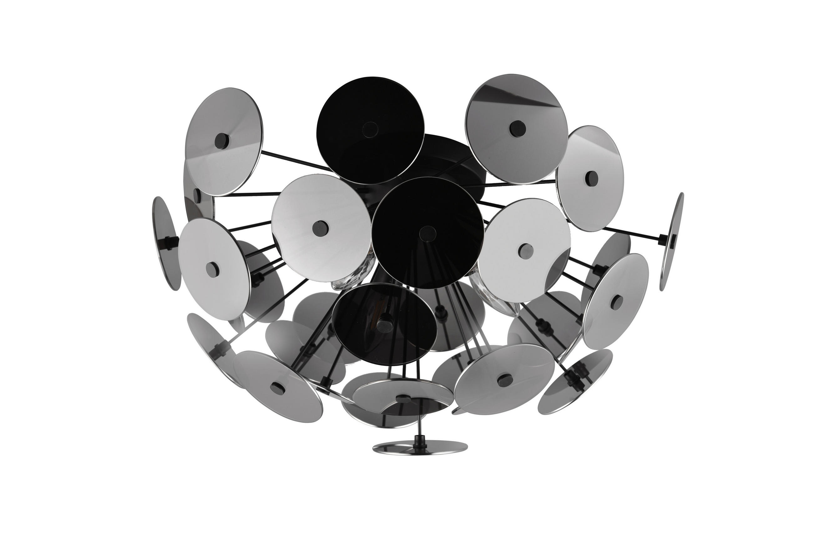 DECKENLEUCHTE Discalgo 54/30 cm   - Chromfarben/Schwarz, Design, Glas/Metall (54/30cm) - Trio Leuchten