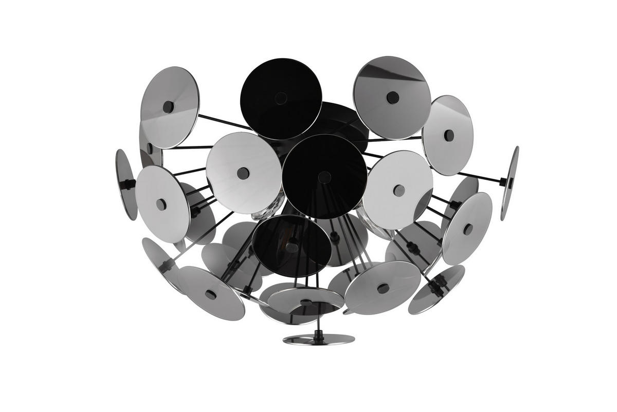 DECKENLEUCHTE Discalgo 54/30 cm   - Chromfarben/Schwarz, Design, Glas/Metall (54/30cm) - Trio Leuchten