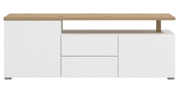 LOWBOARD in 154/55,5/40 cm - Weiß/Eiche Artisan, Basics, Holzwerkstoff/Kunststoff (154/55,5/40cm) - Carryhome