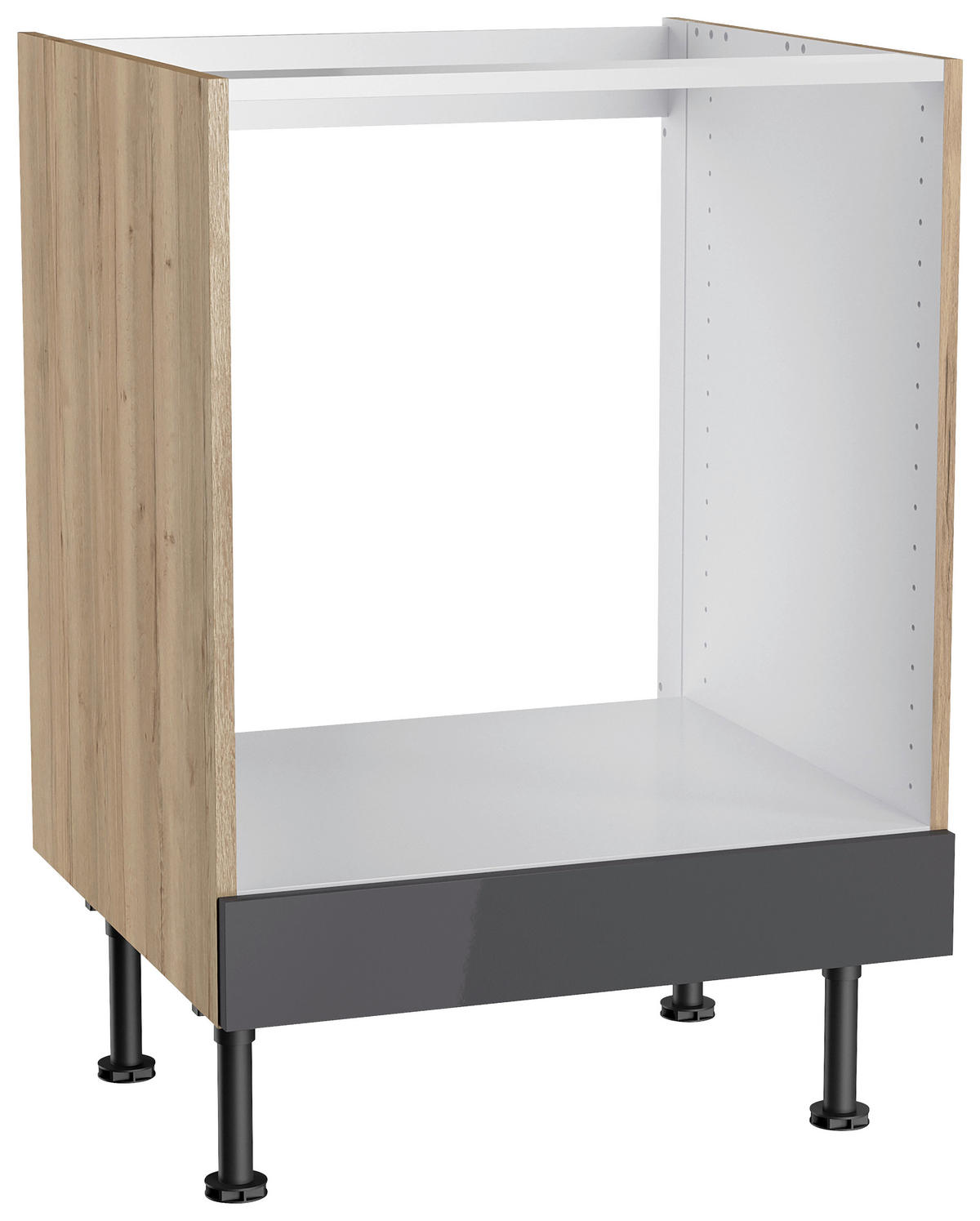 KÜCHENLEERBLOCK 210 cm   in Anthrazit, Eichefarben  - Edelstahlfarben/Eichefarben, Basics, Holzwerkstoff/Metall (210cm) - Optifit