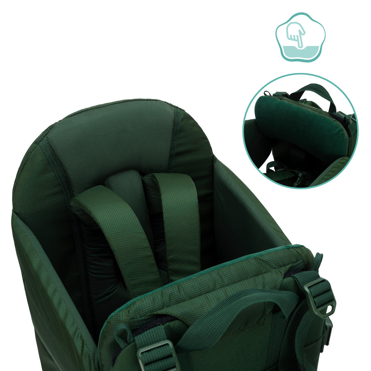 RÜCKENTRAGE Trekking  - Dunkelgrün/Silberfarben, Basics, Textil/Metall (30/90/73cm) - Fillikid