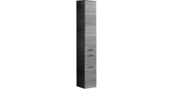 HOCHSCHRANK 30/186/33 cm  - Chromfarben/Graphitfarben, Design, Glas/Holzwerkstoff (30/186/33cm) - Xora