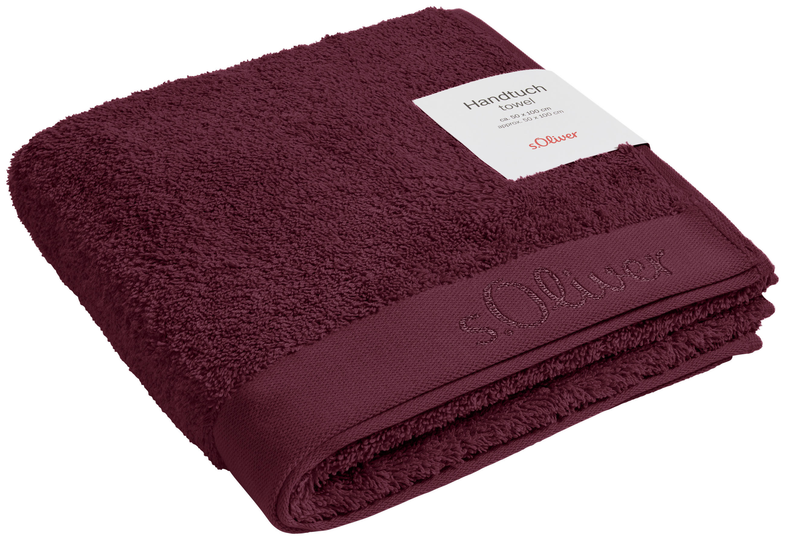 RUČNÍK, 50/100 cm, vínově červená - vínově červená, Trend, textil (50/100cm) - S. Oliver