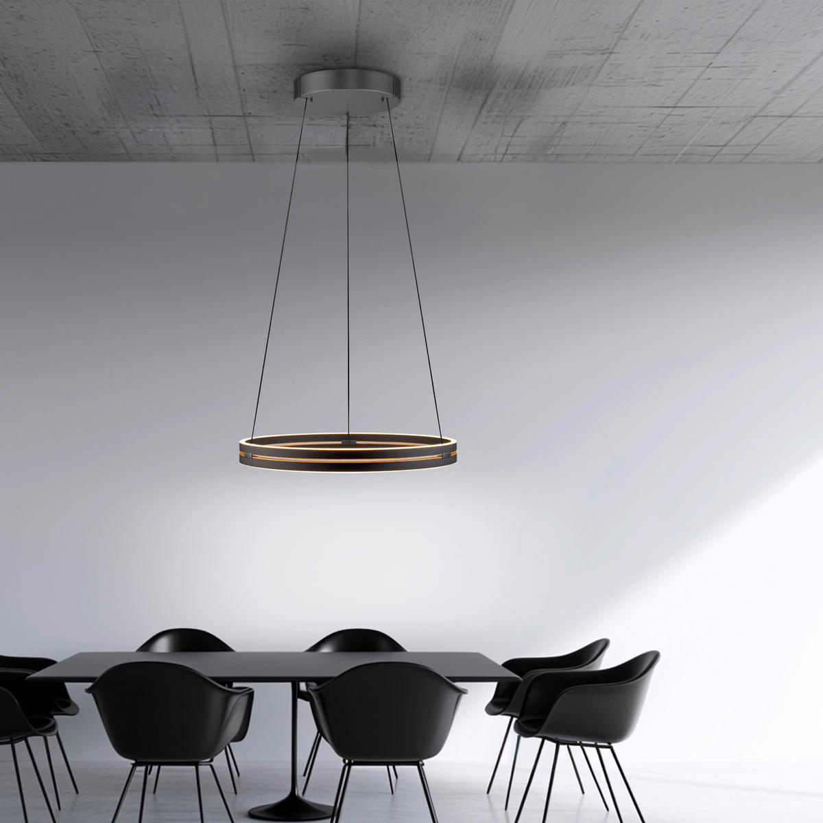 LED-HÄNGELEUCHTE 70.1/70.1/350 cm  - Schwarz, Design, Kunststoff/Metall (70.1/70.1/350cm) - Neuhaus PURE