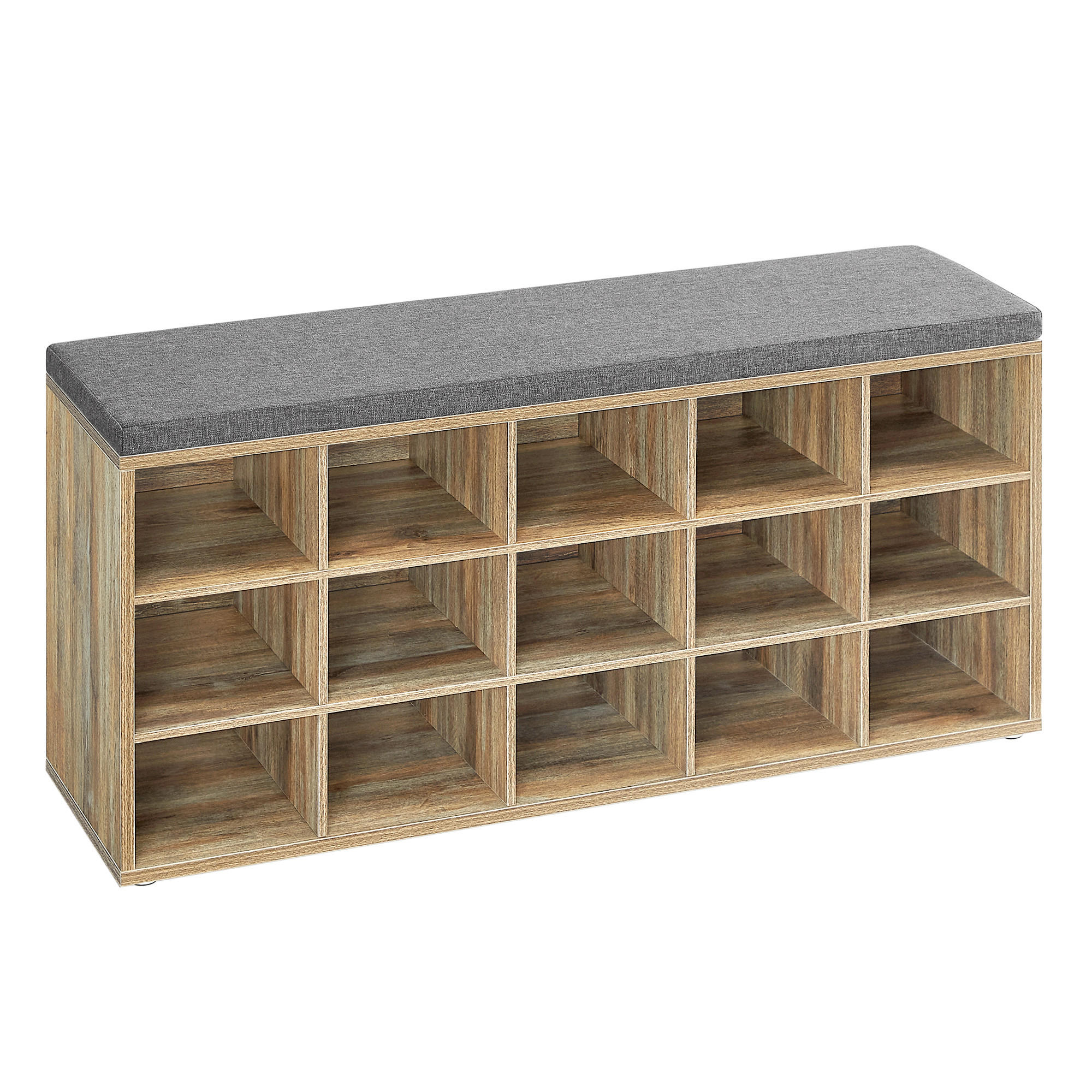 Mid.you Schuhbank Braun, Grau 105x48x30 cm