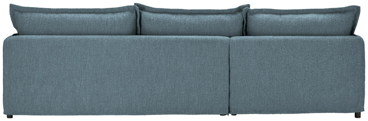 HUSSEN-ECKSOFA in Flachgewebe, Bouclé Blau  - Blau/Schwarz, Trend, Textil/Metall (165/295cm) - Livetastic
