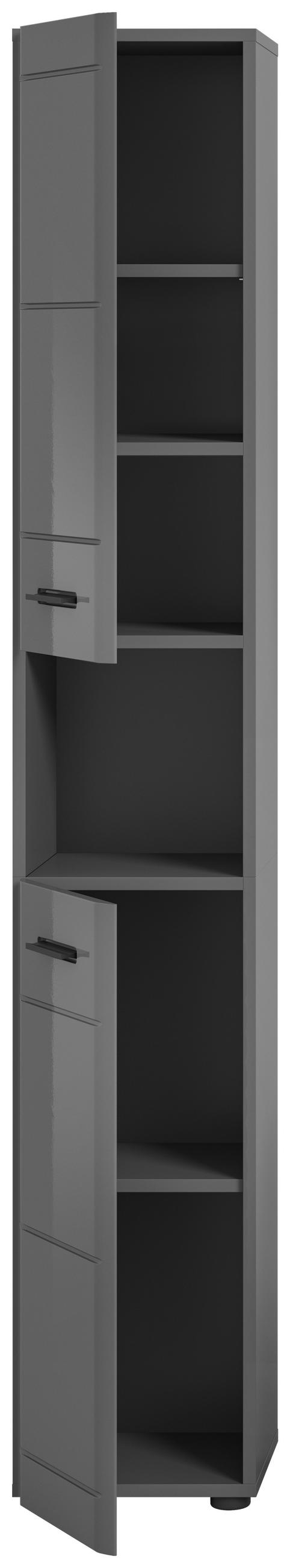 VISOKA OMARA 30/180/30 cm  - siva/črna, Moderno, umetna masa/leseni material (30/180/30cm) - MID.YOU
