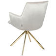 ARMLEHNSTUHL  Stoffauswahl, Sitzfläche 360° drehbar, automatische Rückholfunktion Samt  Goldfarben, Beige  - Beige/Goldfarben, Design, Textil/Metall (59/89.5/63cm) - Novel