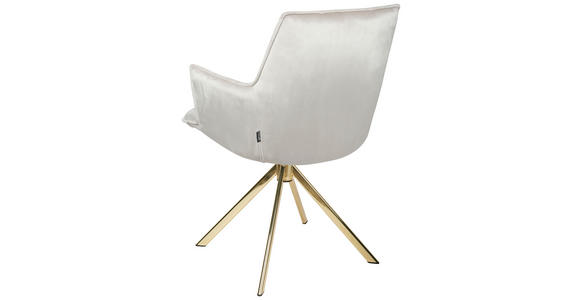 ARMLEHNSTUHL  Stoffauswahl, Sitzfläche 360° drehbar, automatische Rückholfunktion Samt  Goldfarben, Beige  - Beige/Goldfarben, Design, Textil/Metall (59/89.5/63cm) - Novel
