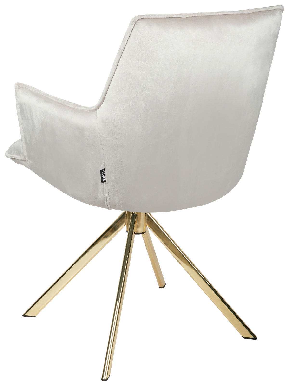 ARMLEHNSTUHL  in Edelstahl Samt  - Beige/Goldfarben, Design, Textil/Metall (59/89.5/63cm) - Novel