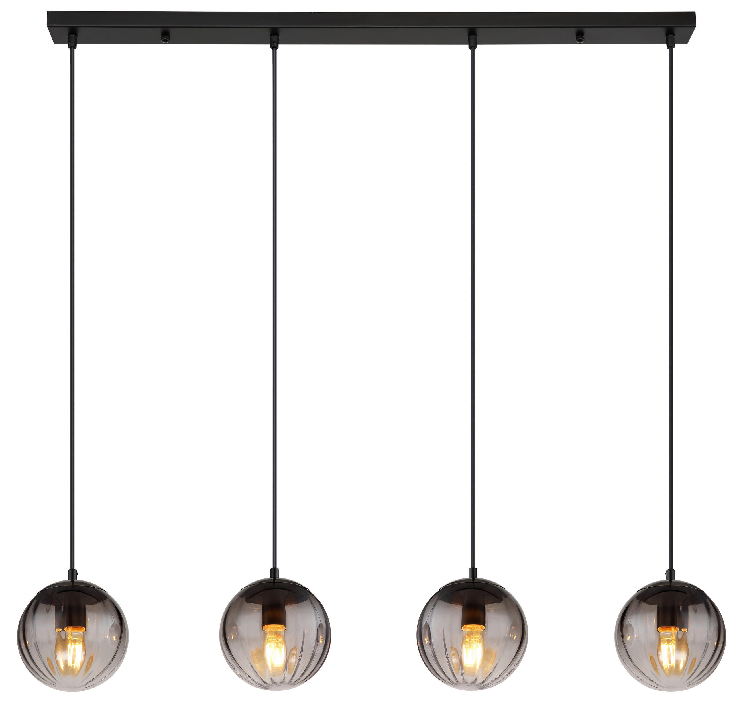 HÄNGELEUCHTE 104,5/17/120 cm   - Klar/Schwarz, Design, Glas/Kunststoff (104,5/17/120cm) - Globo