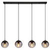 HÄNGELEUCHTE 104,5/17/120 cm   - Klar/Schwarz, Design, Glas/Kunststoff (104,5/17/120cm) - Globo