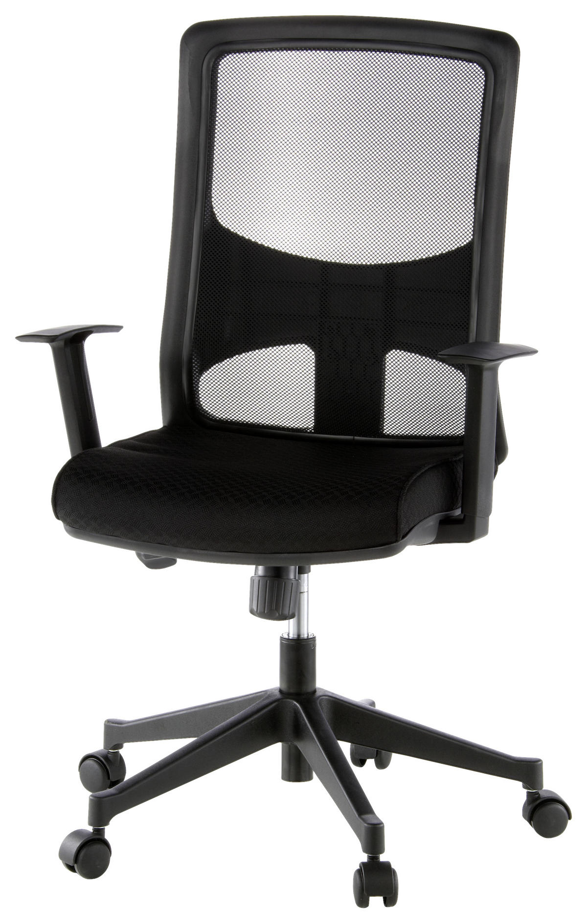 OTOČNÁ ŽIDLE, síťovina, plochá tkanina, černá - černá, Moderní, textil/plast (57/113/44cm) - MID.YOU