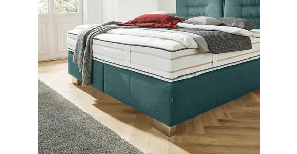 BOXSPRINGBETT 200/200 cm  in Petrol  - Chromfarben/Petrol, KONVENTIONELL, Textil (200/200cm) - Dieter Knoll