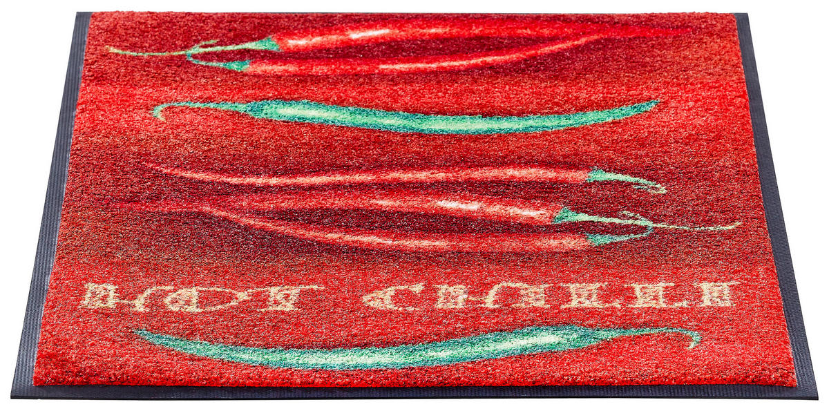 KUHINJSKI TEPIH 75/120 cm   zelena, crvena  Hot Chilli  - zelena/crvena, Trend, tekstil/plastika (75/120cm) - wash+dry