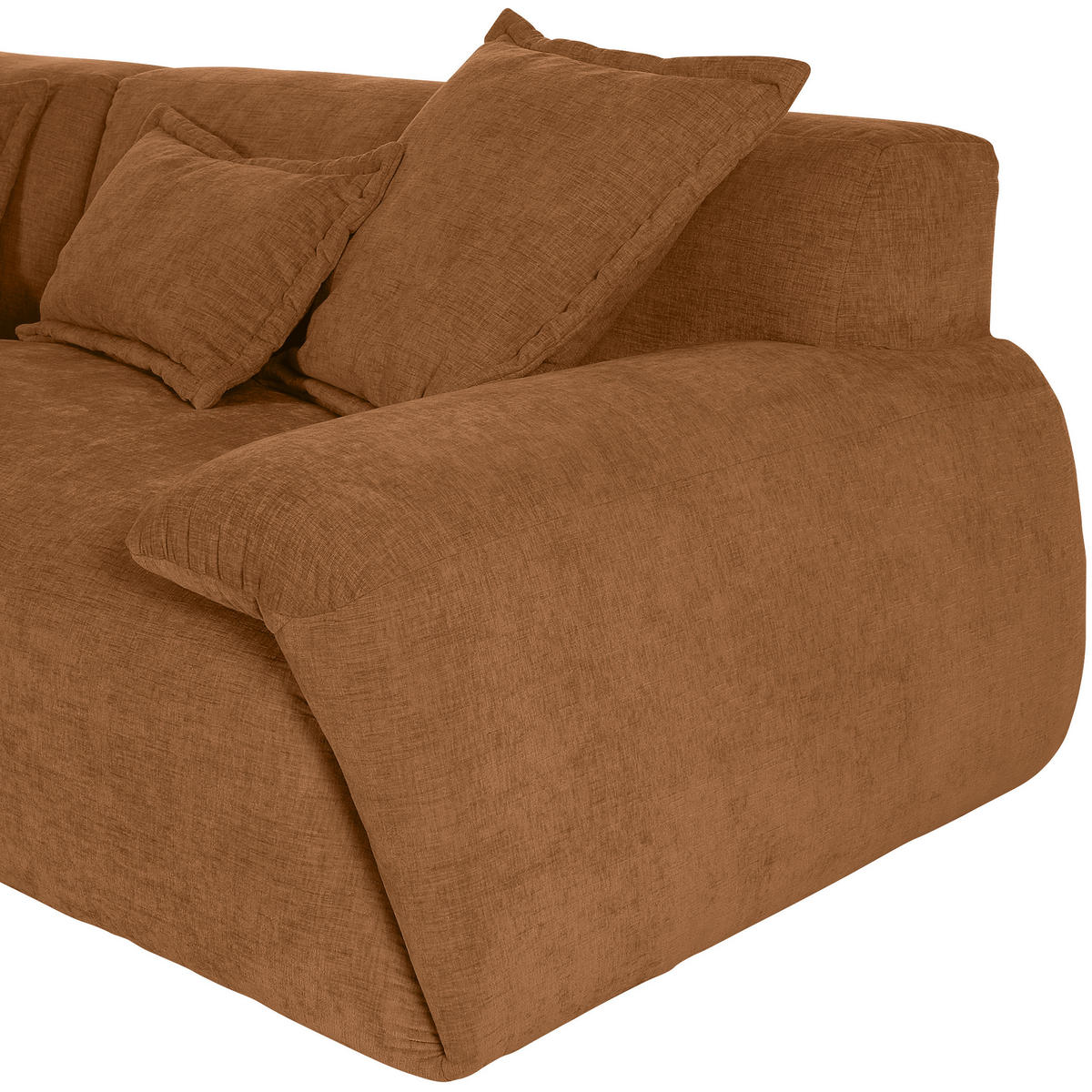 ECKSOFA in Flachgewebe Rostfarben  - Rostfarben/Schwarz, Konventionell, Kunststoff/Textil (174/274cm) - Carryhome