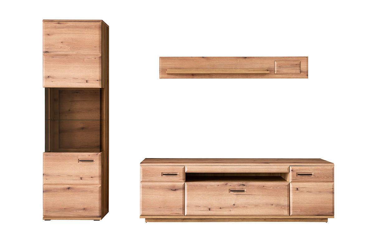 HYLLKOMBINATION 3 delar  i ekfärgad  270/206/50 cm  - antracit/ekfärgad, Design, metall/trämaterial (270/206/50cm) - Livetastic