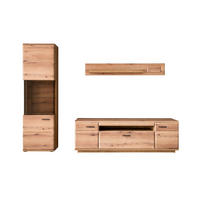 WOHNWAND 3-teilig  in Eichefarben 270/206/50 cm  - Eichefarben/Anthrazit, Design, Glas/Holzwerkstoff (270/206/50cm) - Livetastic