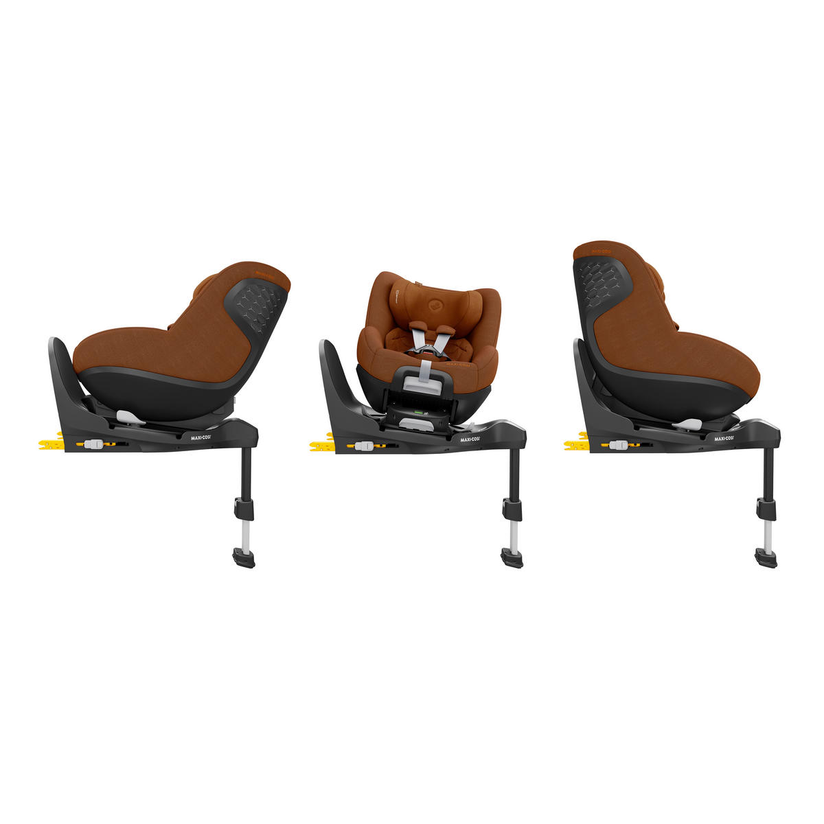 BILBARNSTOL PEARL 360 PRO  - cognacfärgad, Basics, metall/textil (43,2/49,6/71,4cm) - Maxi Cosi Pro