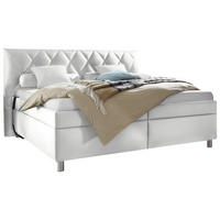 POLSTERBETT 160/200 cm  in Weiss  - Weiss/Silberfarben, Konventionell, Holz/Textil (160/200cm) - Esposa