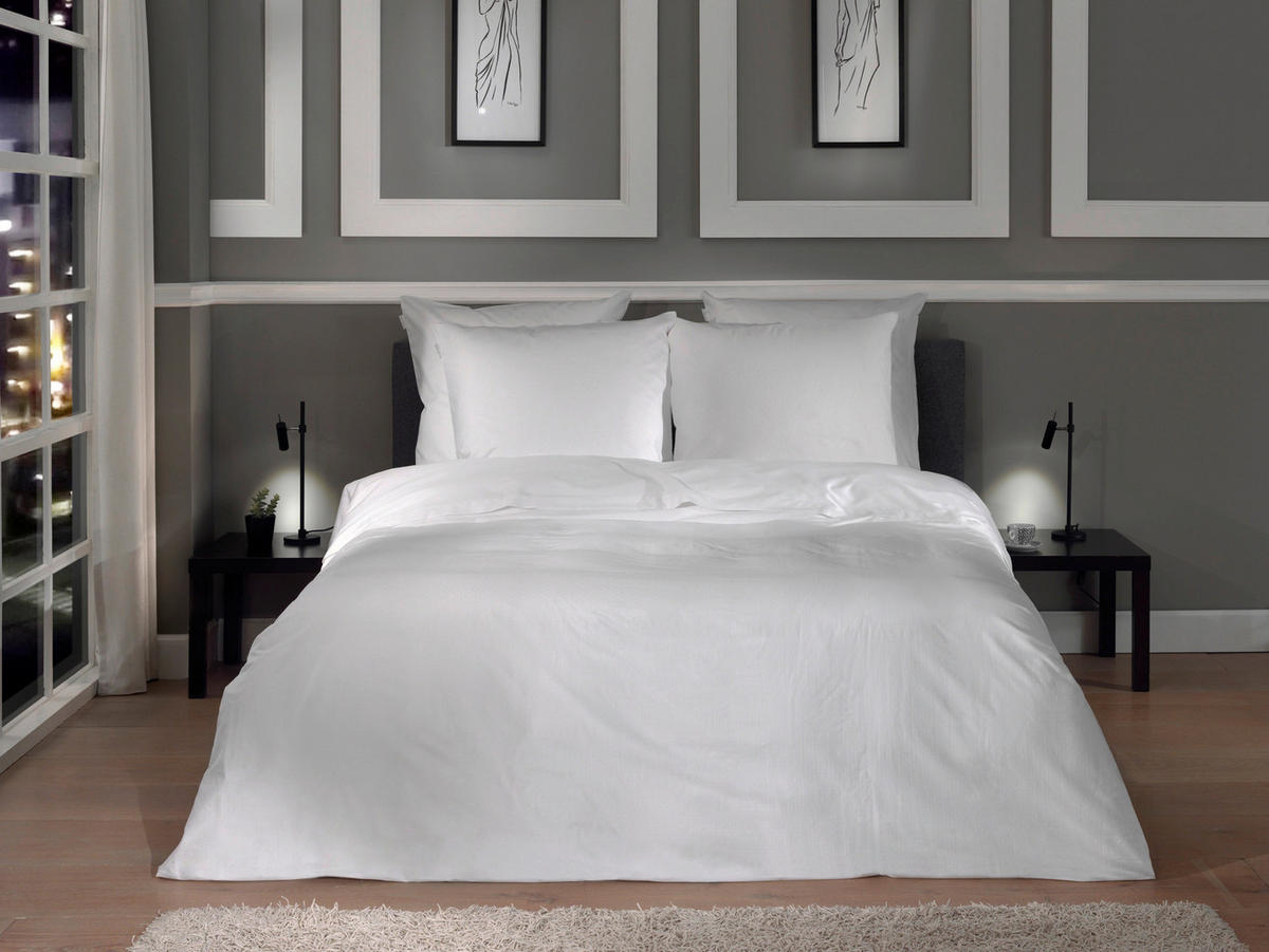 BETTWÄSCHE Punto Makosatin 155/220 cm  - Weiß, Basics, Textil (155/220cm)