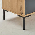 SIDEBOARD  120/80/40 cm 4 Schublade(n)  - Eichefarben/Schwarz, Design, Holzwerkstoff/Metall (120/80/40cm) - Carryhome
