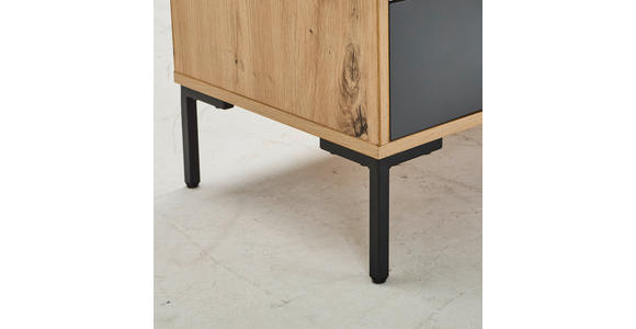 SIDEBOARD  120/80/40 cm 4 Schublade(n)  - Eichefarben/Schwarz, Design, Holzwerkstoff/Metall (120/80/40cm) - Carryhome