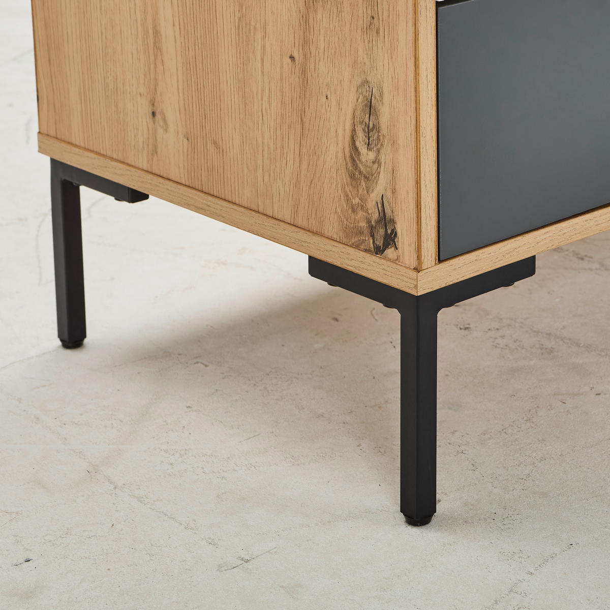 SIDEBOARD  in 120/80/40 cm  - Eichefarben/Schwarz, Design, Holzwerkstoff/Metall (120/80/40cm) - Carryhome