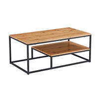 KONFERENČNÍ STOLEK, černá, barvy dubu, kov, kompozitní dřevo, 110/45/60 cm - černá/barvy dubu, Moderní, kov/kompozitní dřevo (110/45/60cm) - Ti'me