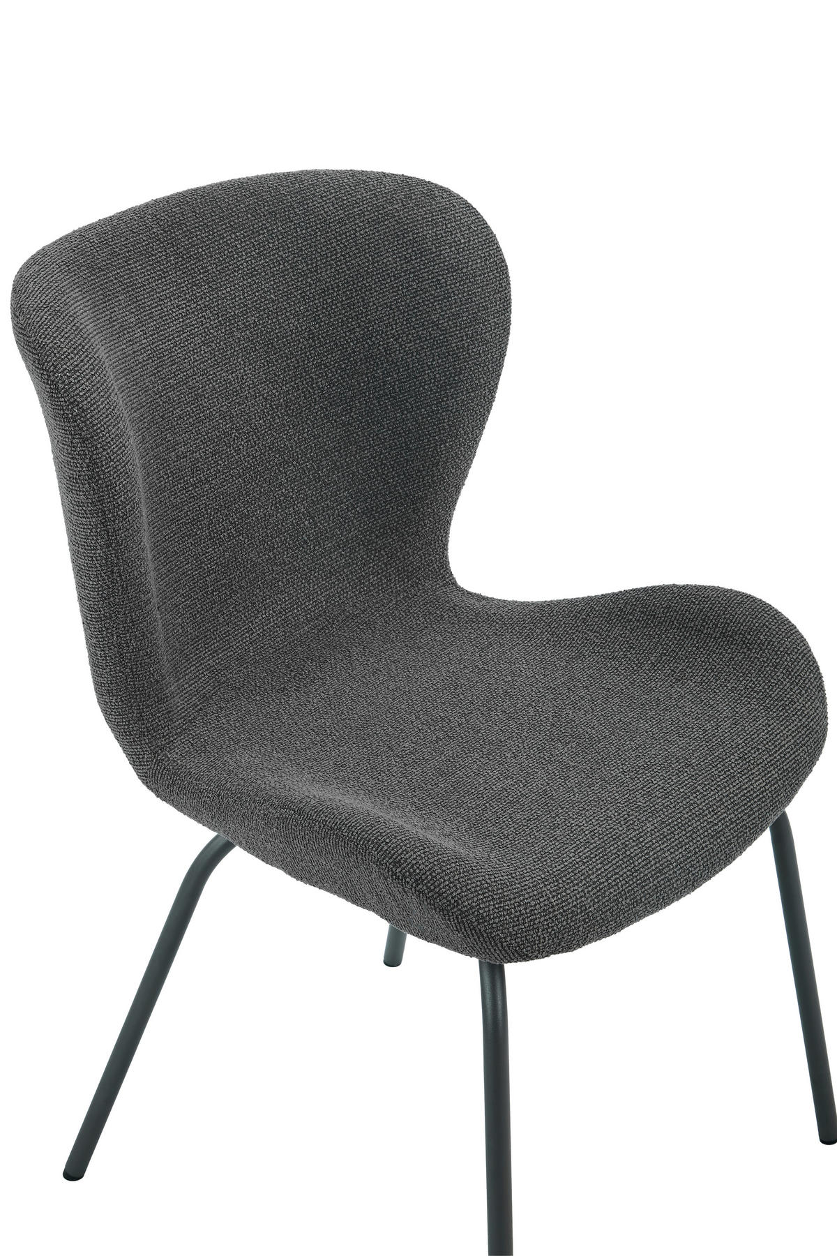 STUHL-SET 2 Stück  in Stahl Webstoff  - Anthrazit/Grau, MODERN, Textil/Metall (50/83,5/60cm) - MID.YOU