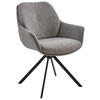 ARMLEHNSTUHL  in Eisen Webstoff, Mikrofaser  - Platinfarben/Schwarz, Design, Textil/Metall (62/83,5/65cm) - Valnatura