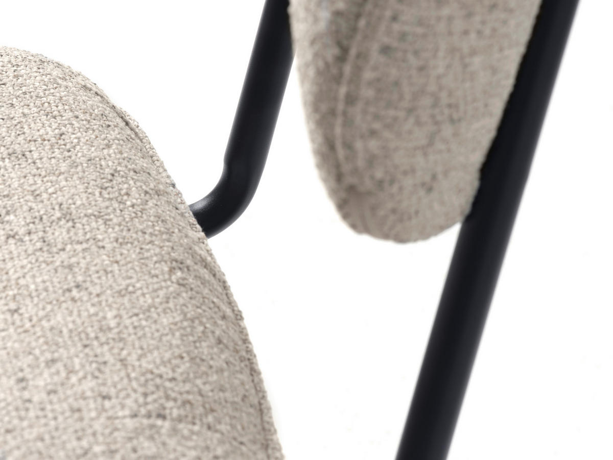 STUHL  in Bouclé Textil  - Creme/Schwarz, Design, Textil/Metall (50/98/50cm) - Carryhome