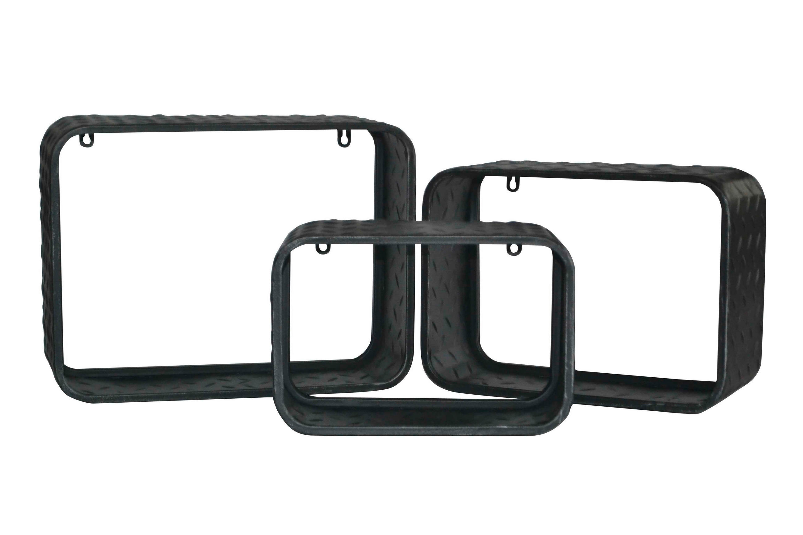 NÁSTĚNNÝ REGÁL, 30/20/15,35/25/31/15 cm - šedá, Design, kov (30/20/15,35/25/31/15cm) - Carryhome