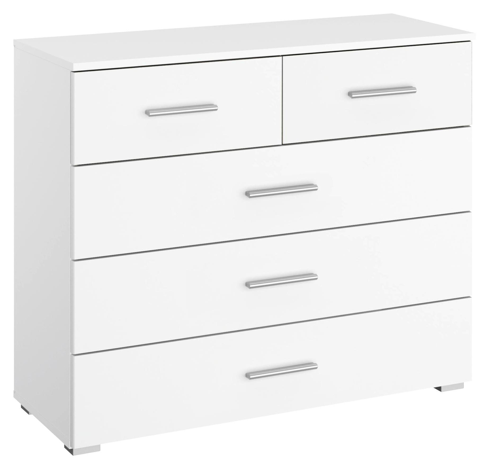 KOMÓD 93/81/42 cm  - alumínium színű/fehér, Konventionell, műanyag/faalapú anyag (93/81/42cm) - Rauch Möbel