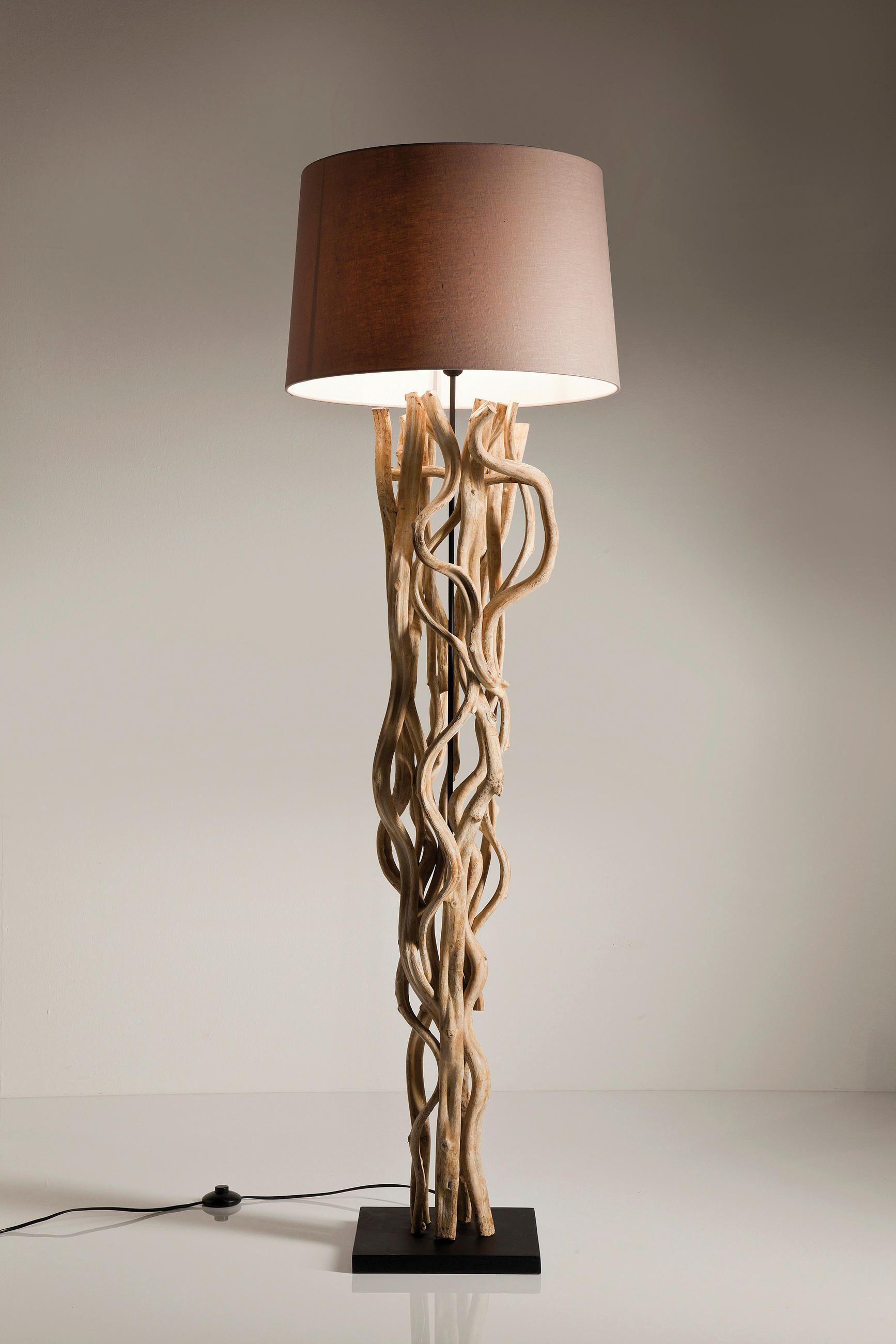STEHLEUCHTE  55/150/55 cm   - Creme, Design, Holz/Textil (55/150/55cm)