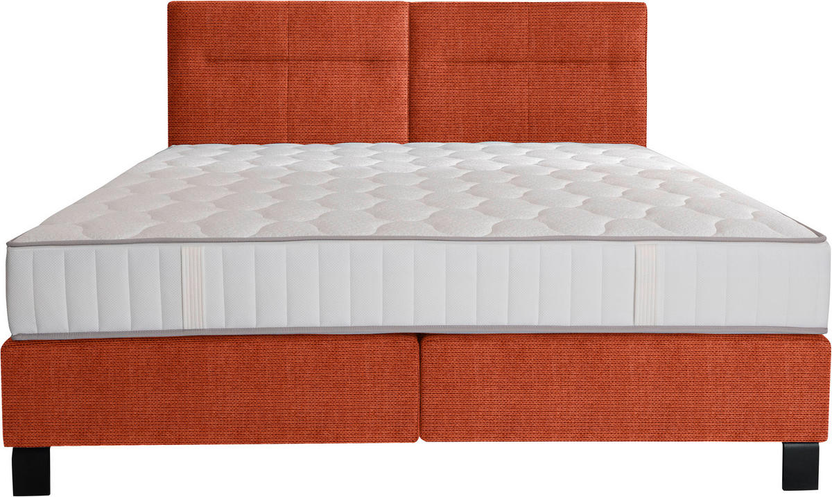 BOXSPRINGBETT 200/220 cm  in Orange  - Schwarz/Orange, Konventionell, Textil/Metall (200/220cm) - Esposa