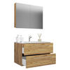BADEZIMMER 3-teilig 80 cm  - Honigeiche/Weiss, Modern, Keramik/Holzwerkstoff (80cm) - MID.YOU