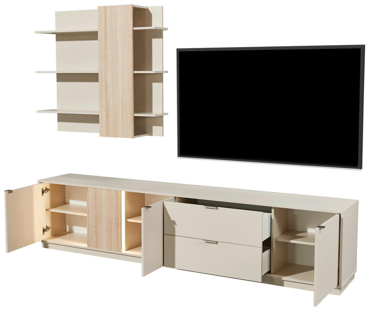SIDEBOARD  in 193/83/40 cm  - Kaschmir/Silberfarben, Design, Holzwerkstoff/Kunststoff (193/83/40cm) - MID.YOU