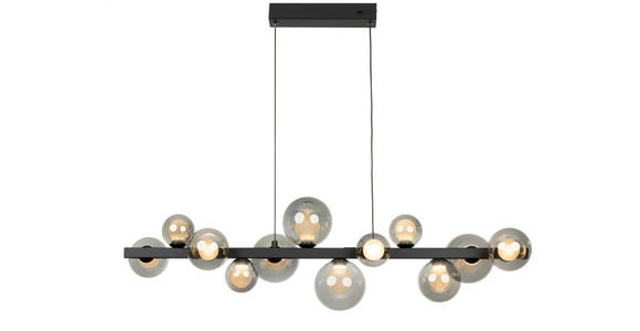 LED-HÄNGELEUCHTE Regulus 95/27/150 cm  - Schwarzbraun, Design, Glas/Metall (95/27/150cm) - Dieter Knoll