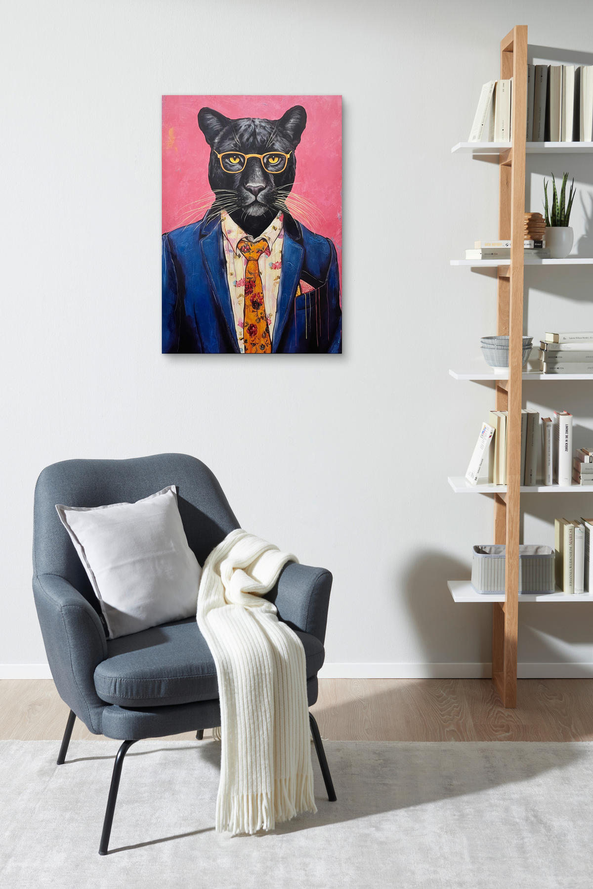 TIŠTĚNÉ OBRAZY NA PLÁTNĚ, zvířata, 70/100 cm  - vícebarevná, Basics, dřevo/textil (70/100cm) - Monee
