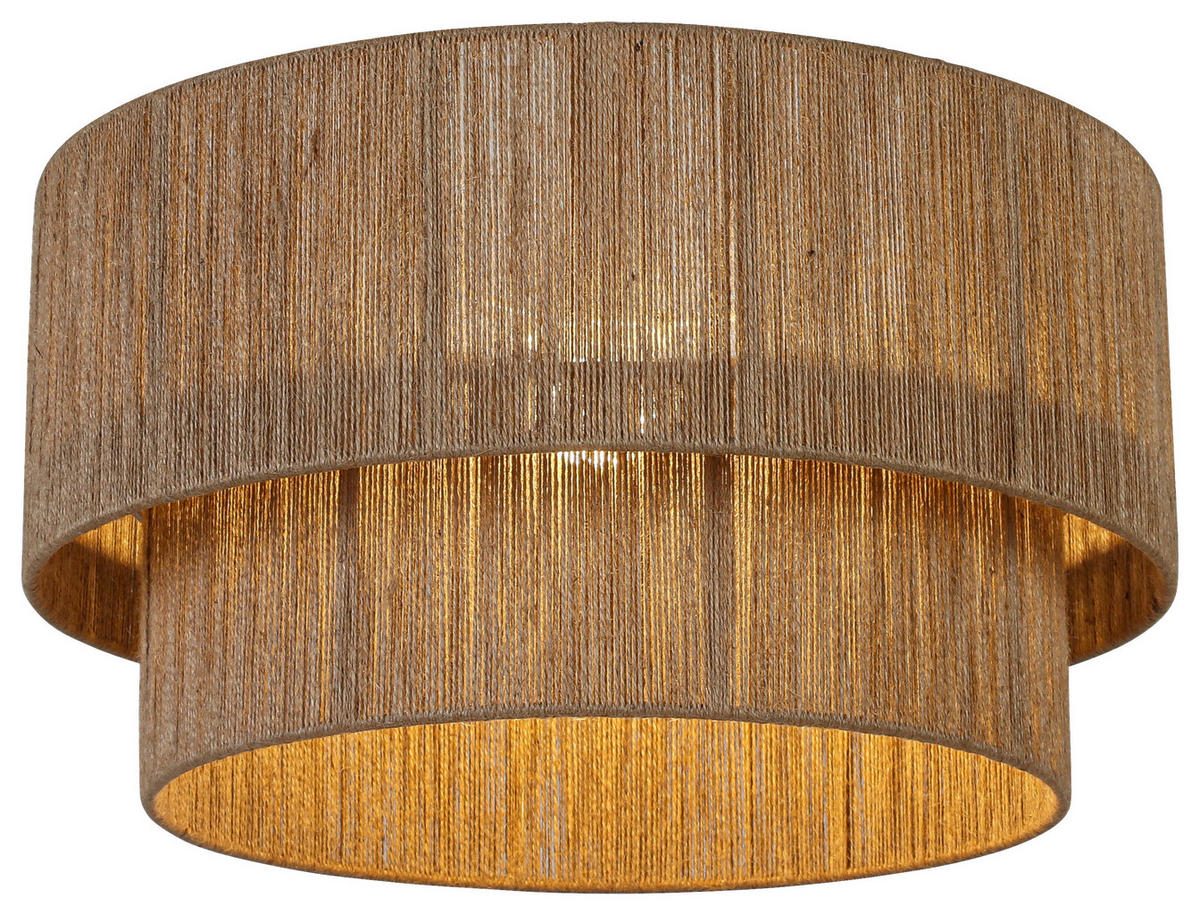 DECKENLEUCHTE  45/27 cm    - Braun/Weiß, Natur, Kunststoff/Textil (45/27cm) - Novel