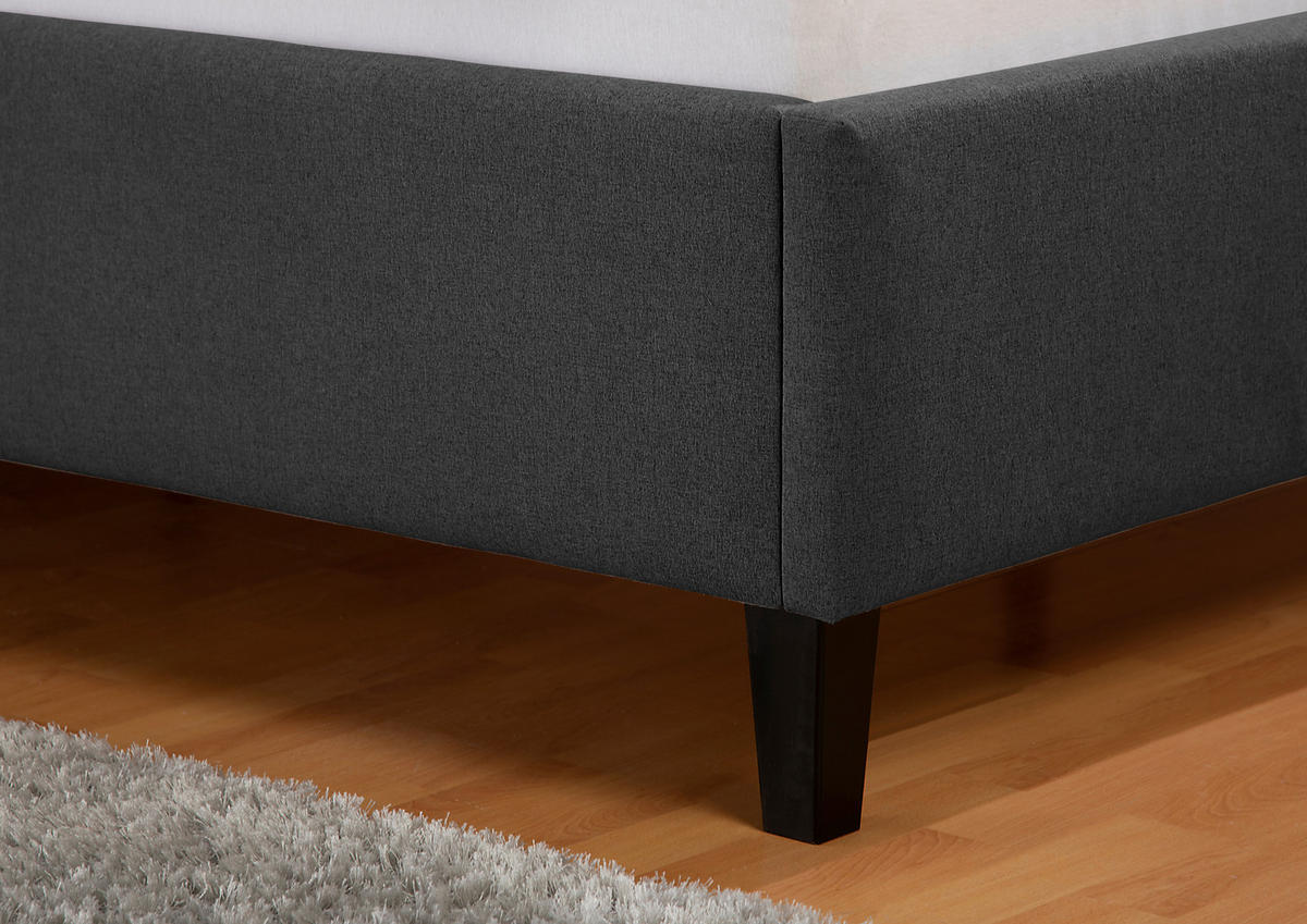 POLSTERBETT 140/200 cm,  in Anthrazit,  - Anthrazit/Schwarz, MODERN, Holz/Textil (140/200cm) - Livetastic