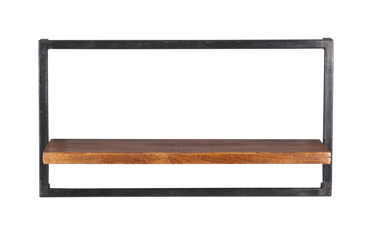 WANDREGAL 65/35/25 cm  - Schwarz/Naturfarben, Design, Holz/Metall (65/35/25cm) - MID.YOU