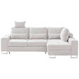 ECKSOFA Creme Flachgewebe  - Creme, Design, Textil/Metall (260/188cm) - Hom`in